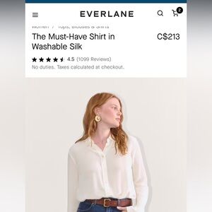 Everlane Silk Button Down size 2